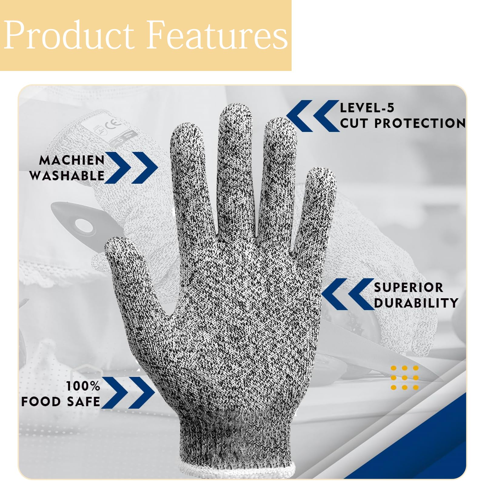 XcnPer Long Gardening Gloves, Guard Gloves Gardening Long Sleeve, Cut Resistant Gloves for Women 2 works Set (Long + Short) - Image 3