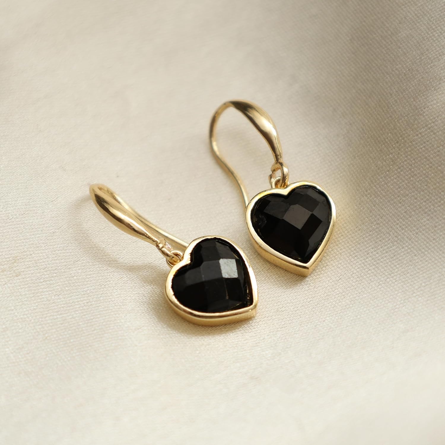 Gempires Heart Drop Earrings for Women – Gold Plated Dangle Gemstone Jewellery | Lightweight, Handmade, Hypoallergenic Gifts - Image 6