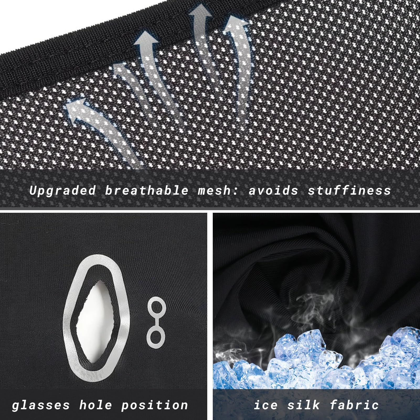 Pasamontañas Verano Transpirable con Protección Solar UPF50+ y Abertura para Gafas, Sotocasco Moto Ligero para Hombre y Mujer, Balaclava Moto para Ciclismo, Running y Deportes al Aire Libre