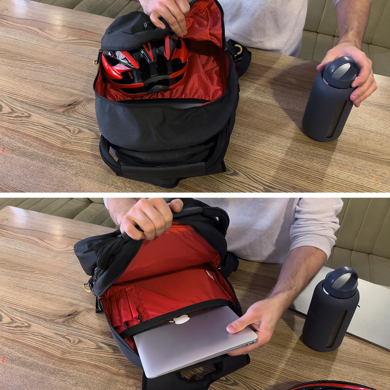 WOZINSKY 2 in 1 Zaino Borsa per Bici da Portapacchi Posteriore Laterale Doppia Molto capiente con Copertura Antipioggia Nastro Riflettente migliora la visibilità sulla Strada Impermeabile 40L