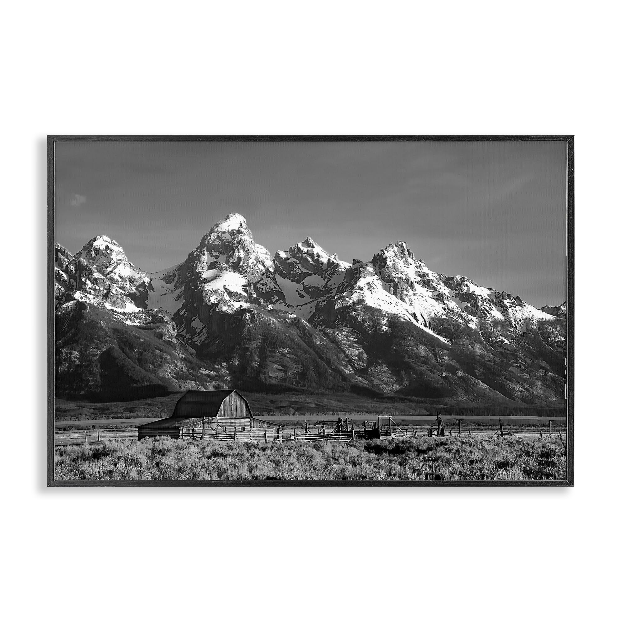 Stupell Industries Midnight Black (Textured) 'John Moulton Barn Landscape'| Framed Giclee Art
