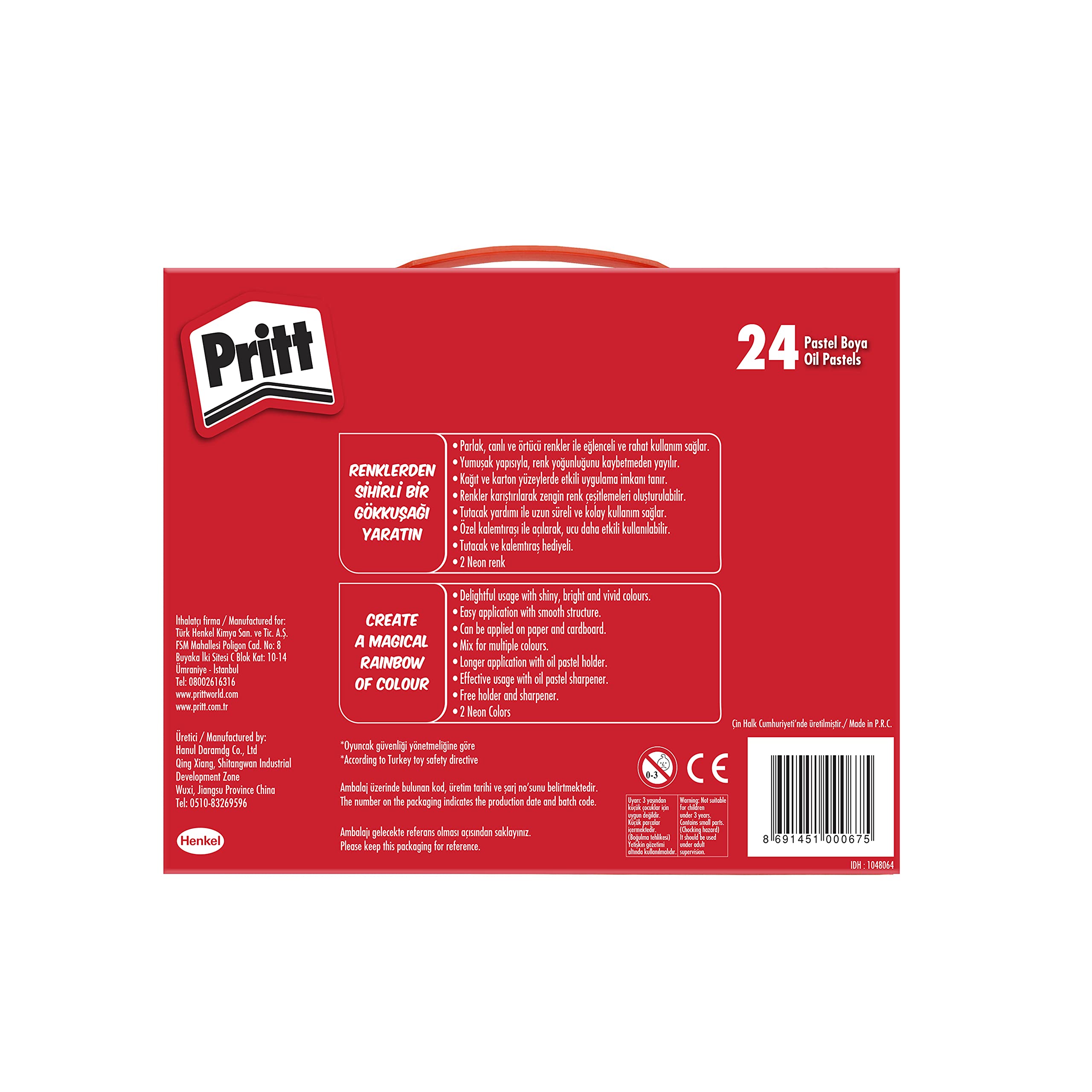 Pritt 24'lü Pastel Boya - Çantalı