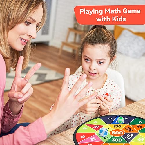 Miniatura 6 de BELLOCHIDDO Tablero de dardos de 14 pulgadas para niños, juego de dardos para niños y niñas de 3, 4, 5, 6, 7, 8, 9 y 10 años con 8 bolas adhesivas,
