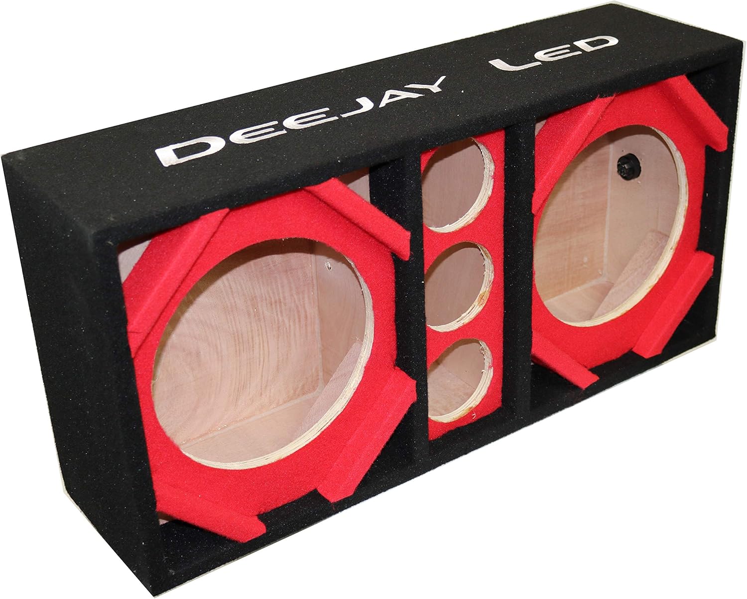 Two 10-in Woofers Plus Three Tweeters RED Empty Chuchera Speaker Enclosure - D10T3RED
