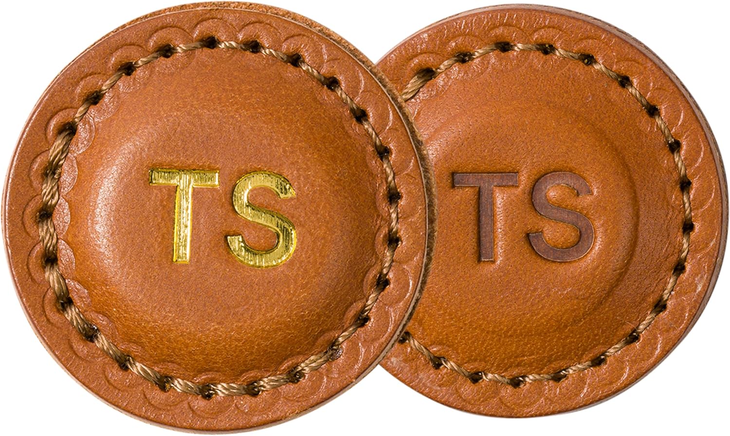 Northwind Personalized Leather Golf Ball Markers (Set of 2) – Made in USA - Custom Monogrammed Full Grain Leather Ball Markers – Custom Golf Accessories, Unique Premium Gifts for Men, Dad & Golfers