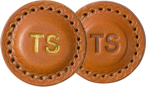 Northwind Personalized Leather Golf Ball Markers Set of 2 Made in USA - Custom Monogrammed Full Grain Leather Ball Markers Custom Golf Accessories, Unique Premium Gifts for Men, Dad & Golfers