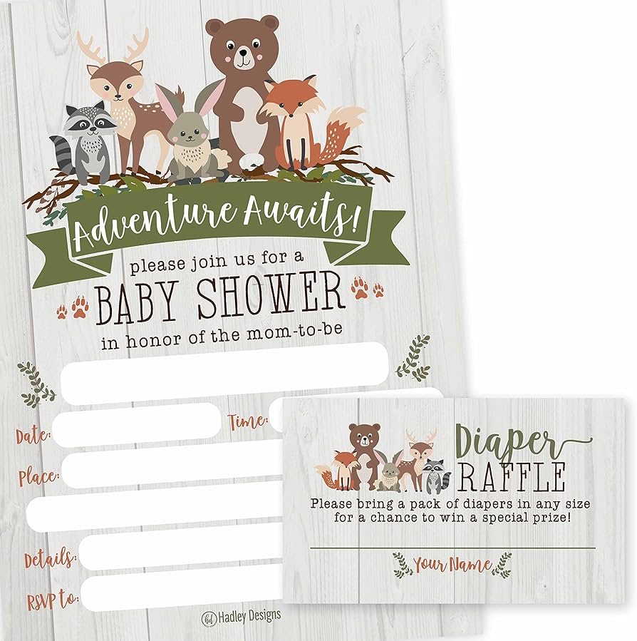amazon-com-25-rustic-woodland-animals-baby-shower-invitations-25-baby-shower-diaper-raffle-tickets-for-baby-shower-games-adventure-deer-bear-write-in-card-diaper-raffle-cards-baby-shower-invitation-inserts for Free Printable Diaper Raffle Tickets Woodland Amazon.com : 25 Rustic Woodland Animals Baby Shower Invitations, 25 Baby Shower Diaper Raffle Tickets For Baby Shower Games, Adventure Deer Bear Write in Card, Diaper Raffle Cards, Baby Shower Invitation Inserts : for Free Printable Diaper Raffle Tickets Woodland