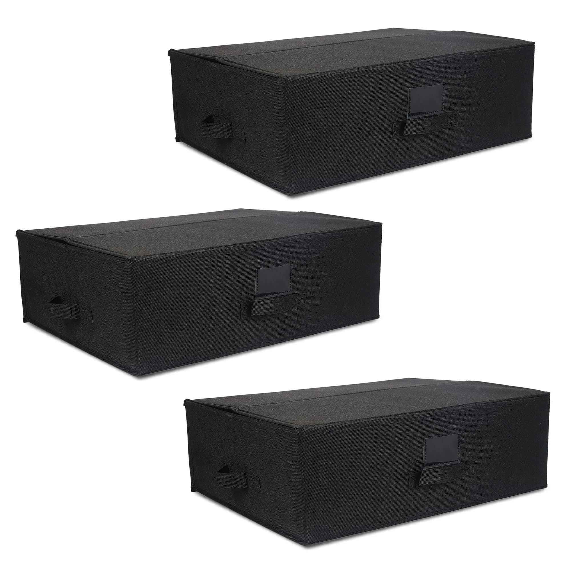 Anko Premium Foldable Storage Box for Sarees, Shirts | Set of 3 | Sturdy, Durable Fabric with Handles | Wide Collapsible Organizer for Home, Office, Bedroom | Black | 21x17x7 inches (B0CJMF4NSC) Amazon Price History, Amazon Price Tracker