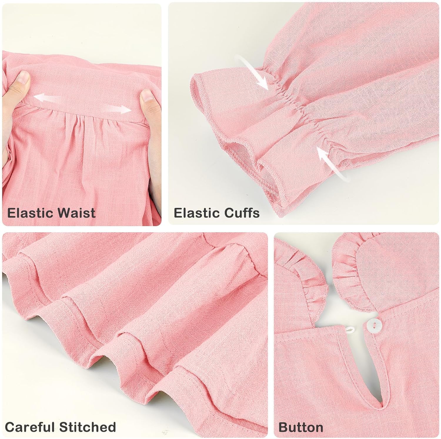 Play Tailor Toddler Fall Dress with Bag Girls Long Sleeve Outfits Ruffle Dress Casual Spring Fall Clothes for Baby Girls - Image 5