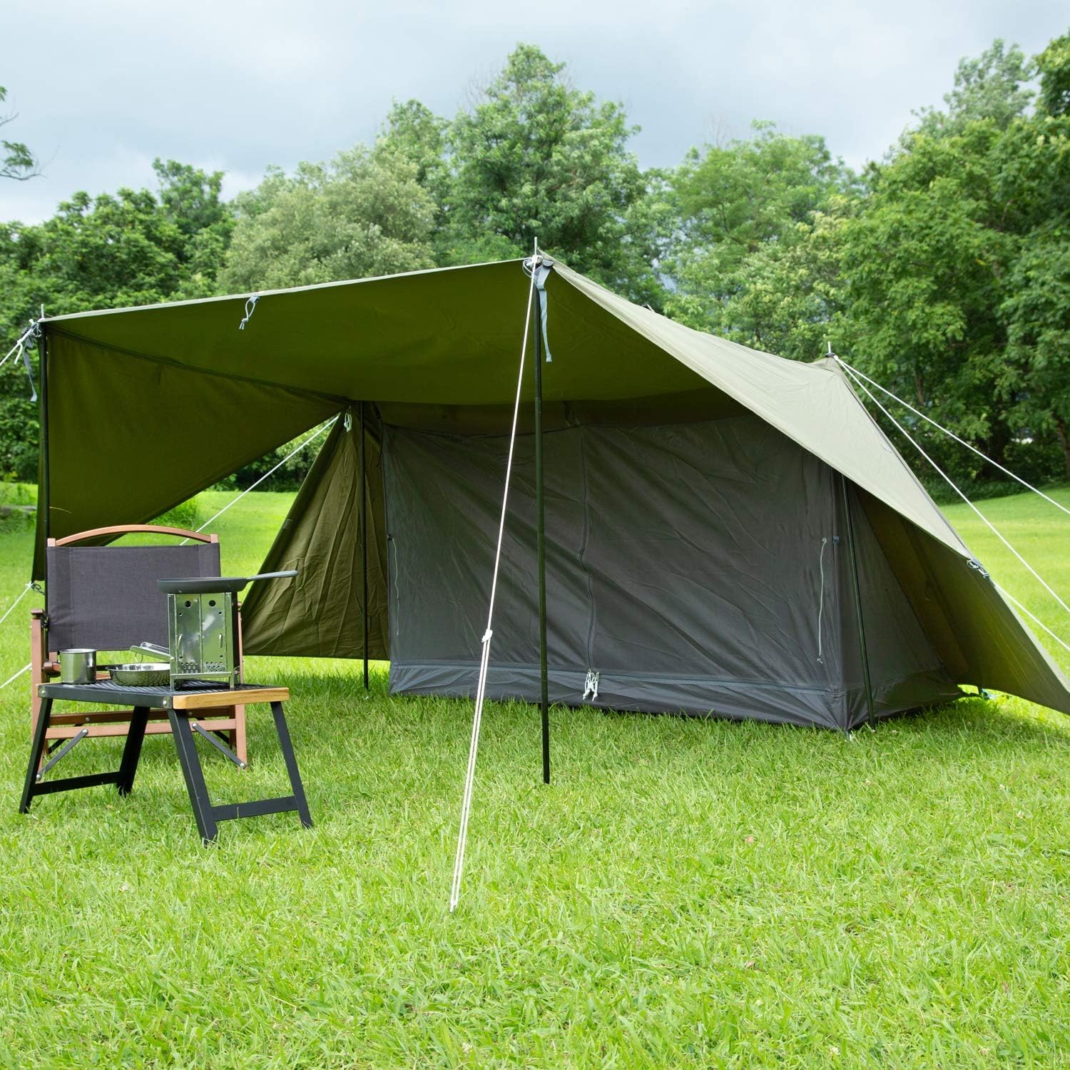 1 Person Camping Zelt Angelzelt Biwakzelt 1 Mann Zelt Shelt Hot Tent Baumwollzelt Militär Zelt Leinwand