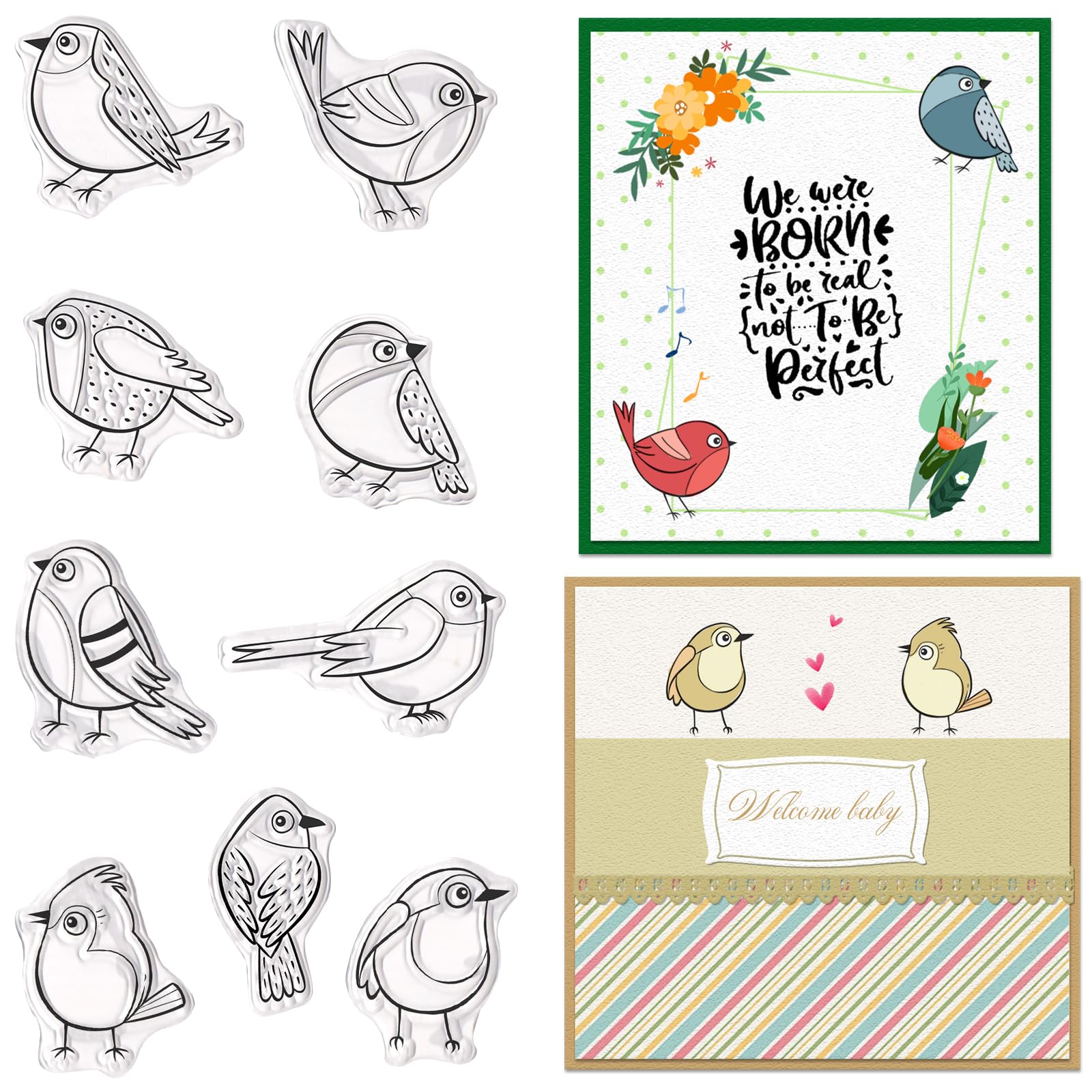 Butterfly Words Background Clear Stamps - Retro Rubber Stamps For Card Making, Journaling, DIY Crafts - View #3