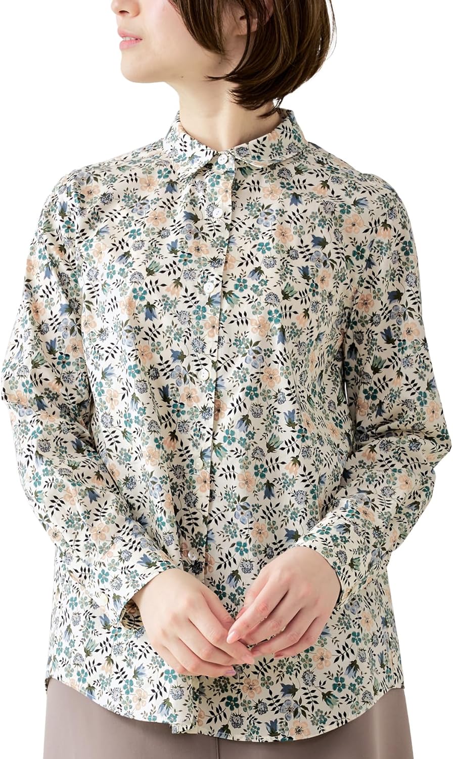 タグ付 レオナール ノースリーブ トップス 花柄 マルチカラー 大きい