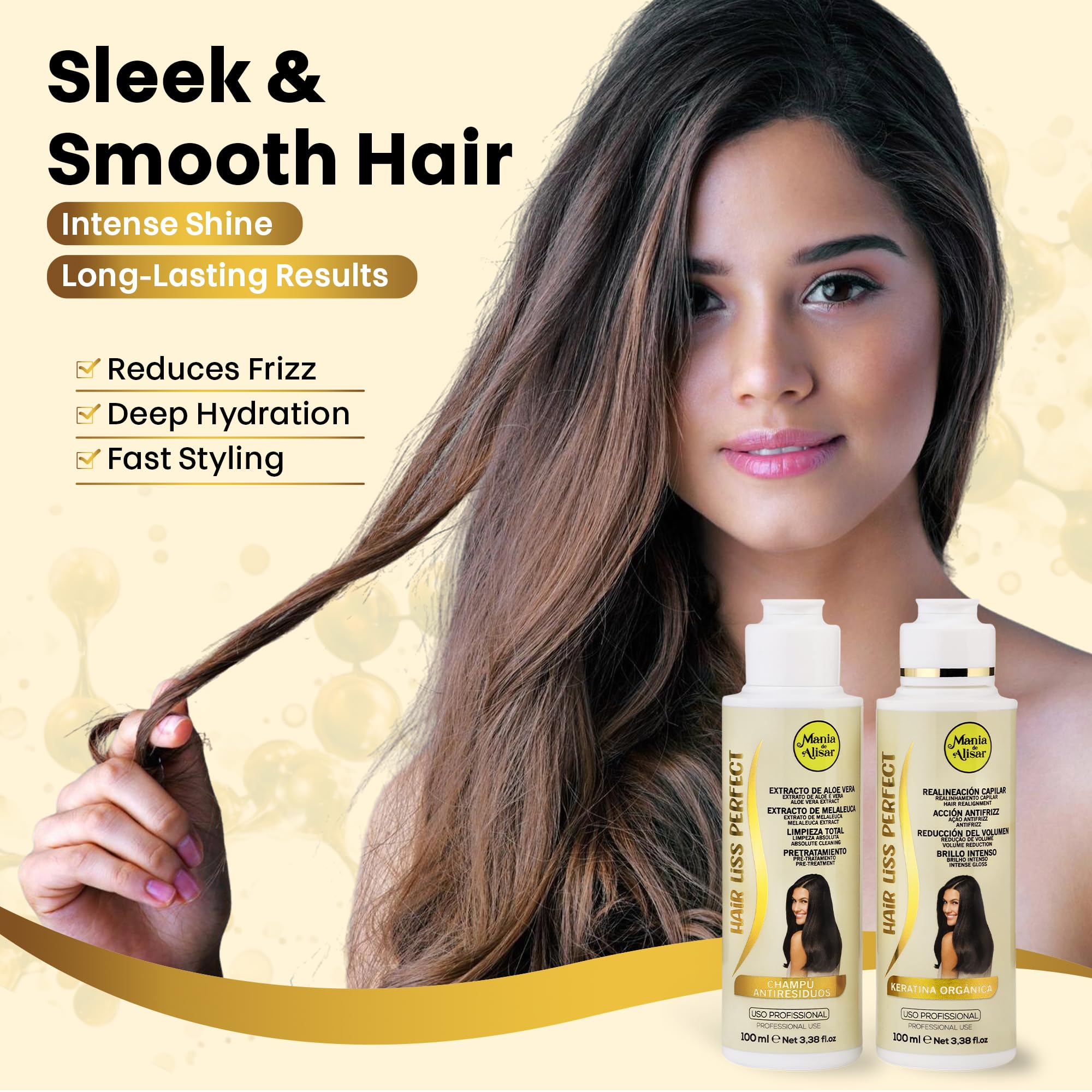 Brazilian Hair Straightening Organic (Brazilian Keratin Hair kit ( 100 ml / 3,38 fl.oz))