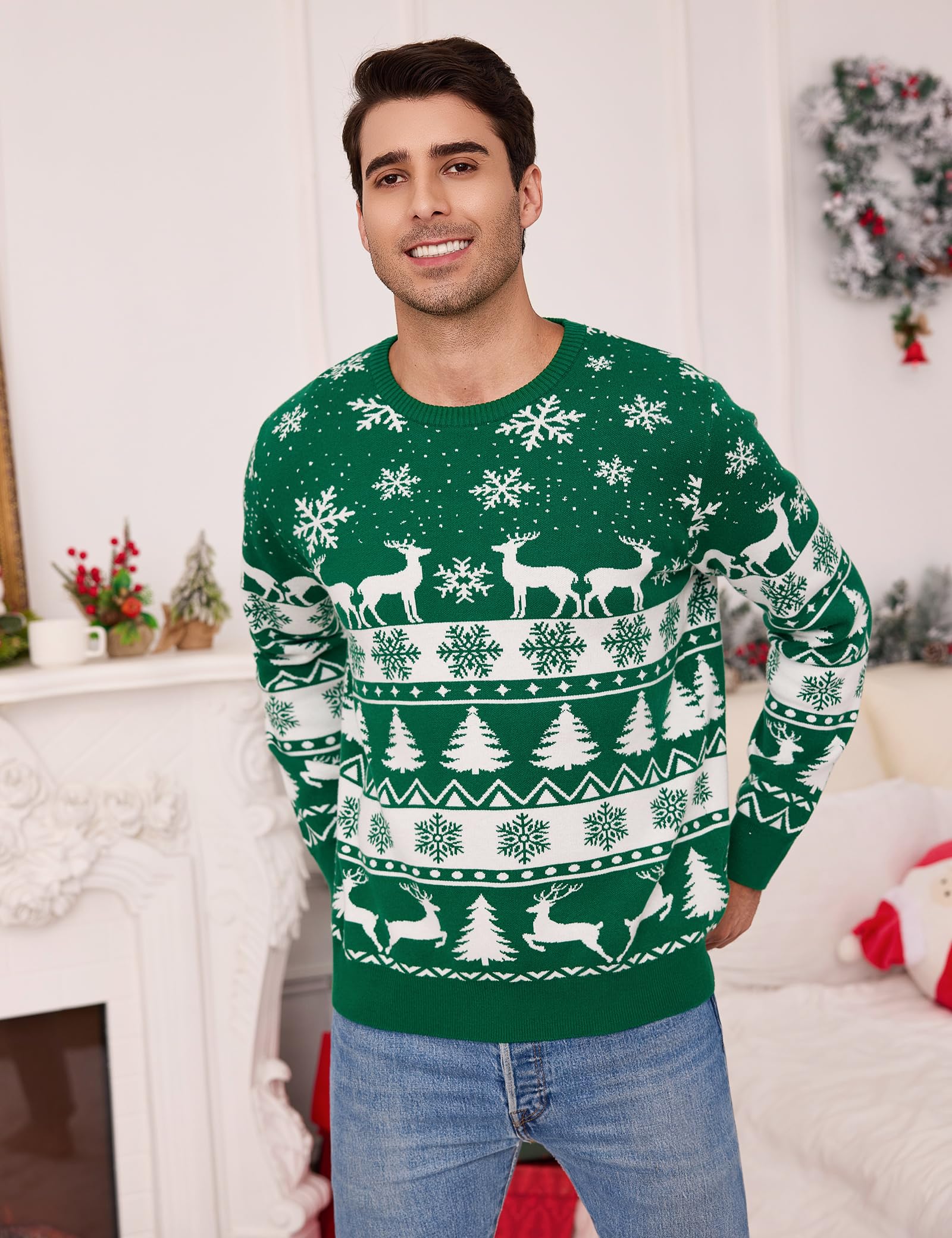 Totatuit Jersey de Navidad para Hombre y Mujer con Motivos de Reno