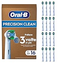 Oral-B Testine Di Ricambio per Spazzolino Elettrico, 16 Testine Oral B Pro Precision Clean Bianche Autentiche, Confezione Adatta Alla Buca Delle Lettere