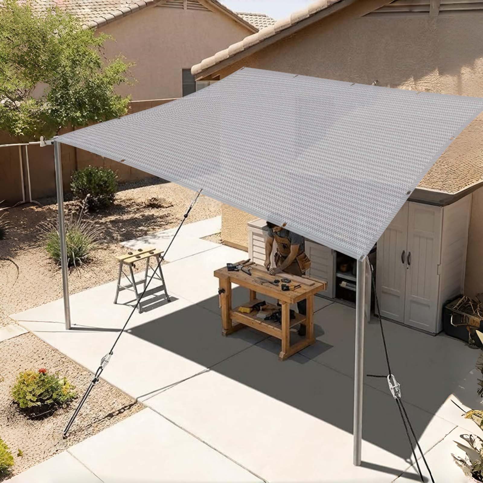 Voile d'ombrage respirante bloquant 95% UV pour fraîcheur sur balcon