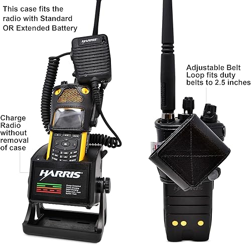 Miniatura 2 de Harris XL 200P LTE - Funda para cinturón diseñada por Turtleback, se adapta a batería estándar y extendida, funda de cuero negro para cinturón con