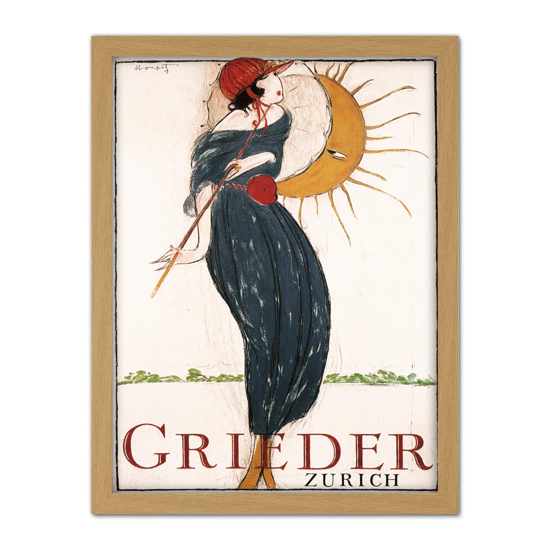 Wee Blue Coo Grieder Zurich Switzerland Fashion Artwork Framed Wall Art Print 18X24 Inch