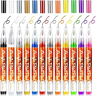 12 Pcs Nail Pen Nail Art Graffiti Pen Waterproof Nail Polish Pen Quick Dry Nail Art Painting Pen DIY Abstract Lines Pen for Nail Art Portable Tip Nail for Painting Draw Nail Art Equipment (12 Colors)