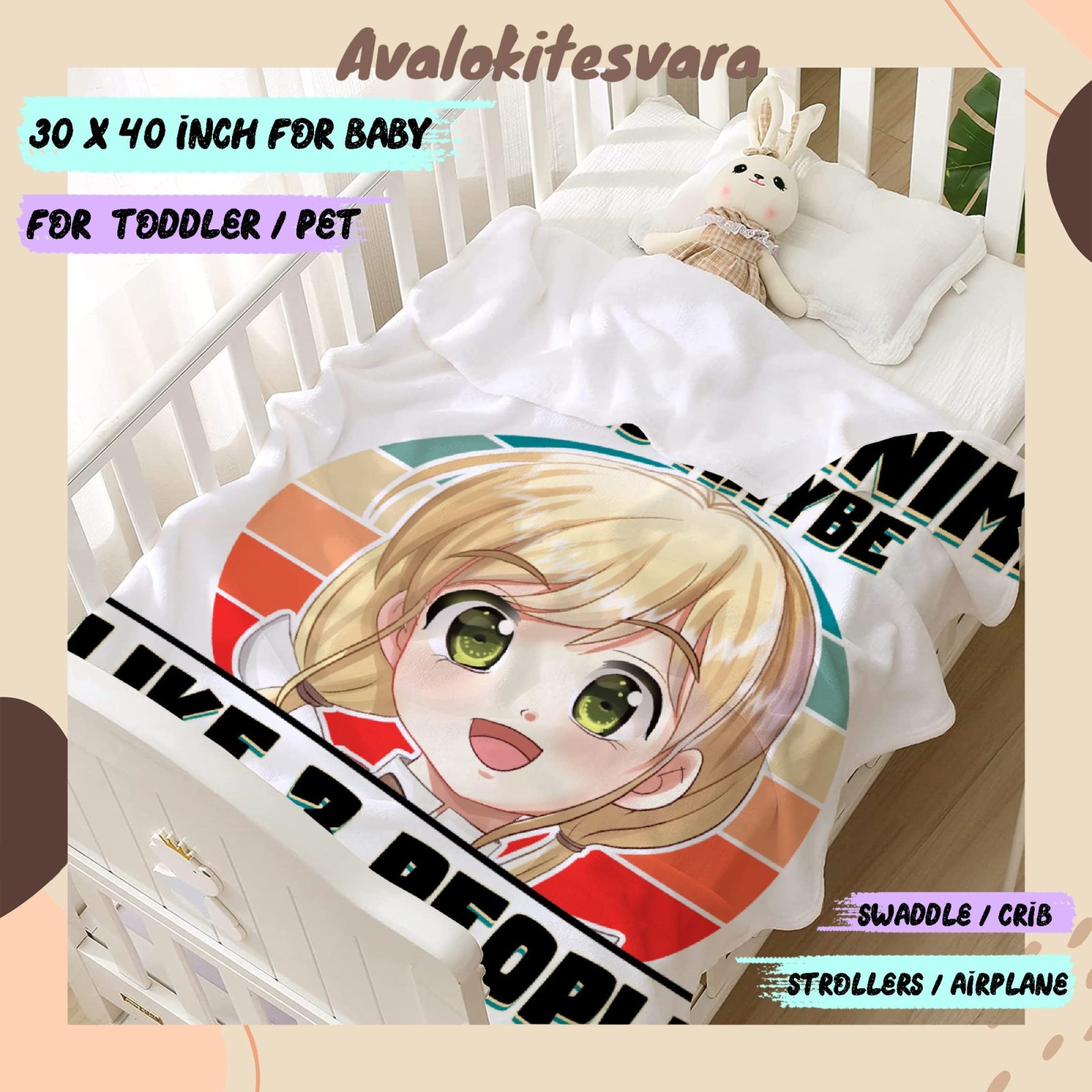 ARTBLANKET I Like Anime and Maybe Like 3 People Throw Blanket Fannel Fleece Super Soft Funny Blanket Travel Throw Blanket for Bed Couch Sofa 60x50 in for Teen Car