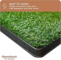 Vista 5 de Downtown Pet Supply Almohadilla de césped para perros con bandeja, 16 x 20 pulgadas, sistema de orinal para exteriores e interiores para perros