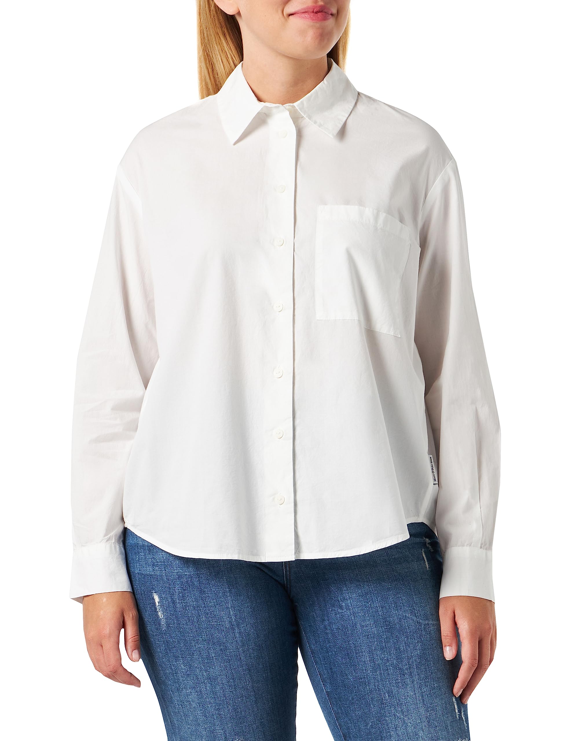 Marc O'Polo Denim Damen Bluse aus Bio-Baumwolle klassisch