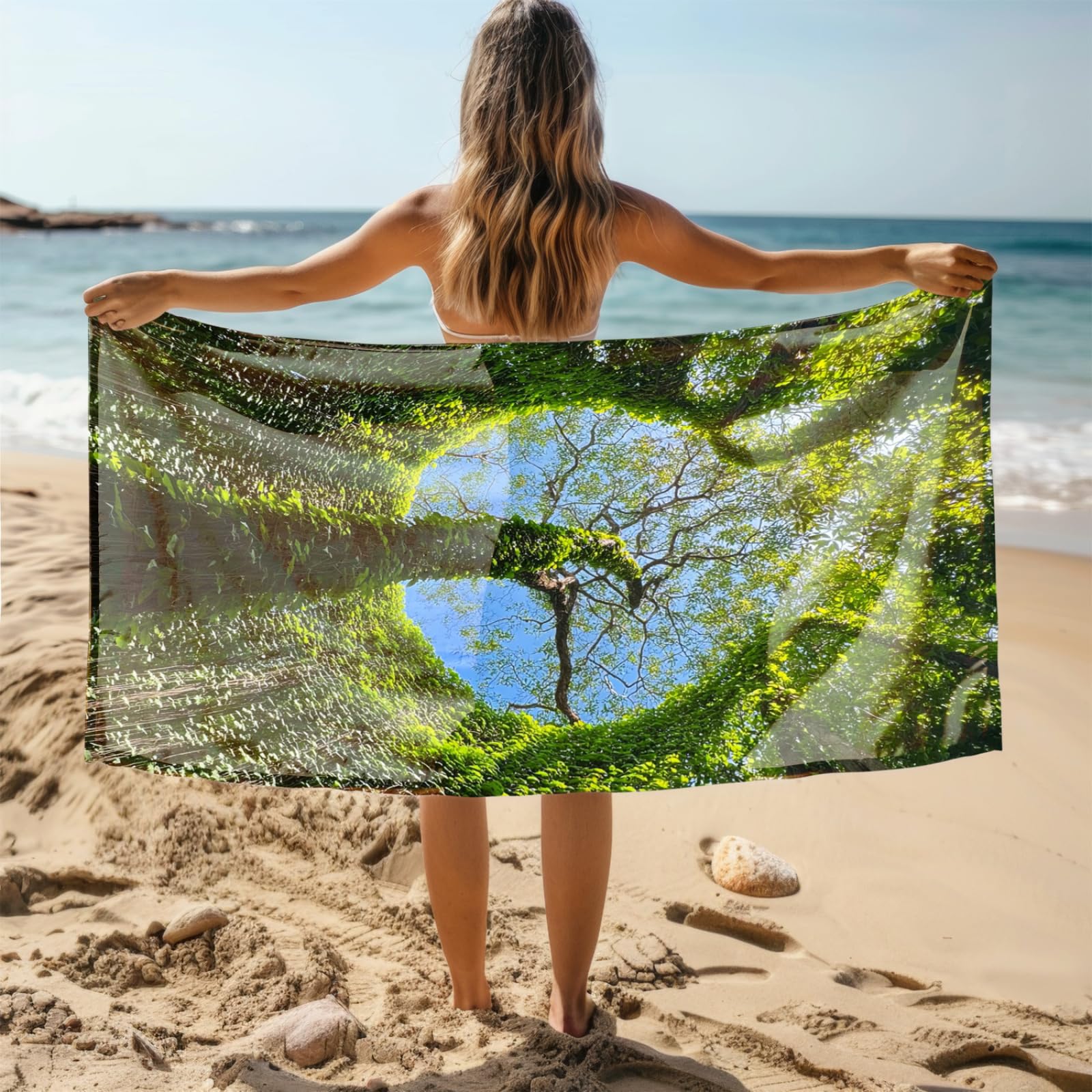 Générique Serviette de Plage 90X180 Arbre Vert