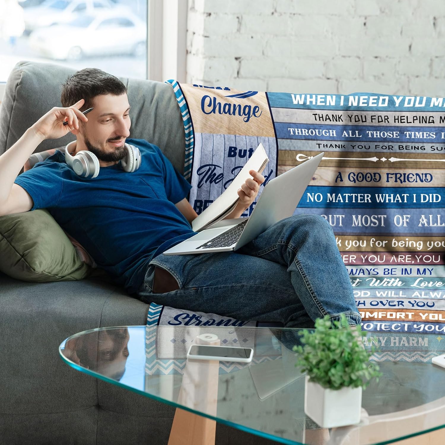 Birthday Gifts for Brother Valentines Day, Brother Gift from Sister, Best Graduation Birthday Gifts for Brothers, to My Big Brothers Throw Blanket 60" x 50" - Image 2