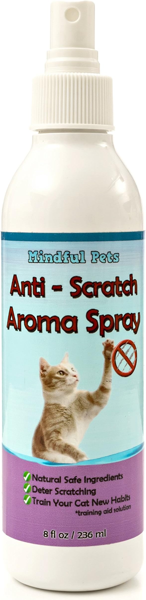 Cat Scratch Deterrent Spray - Natural Training Solution to Effectively Stop Cats from Scratching Furniture and Household Items, 8oz