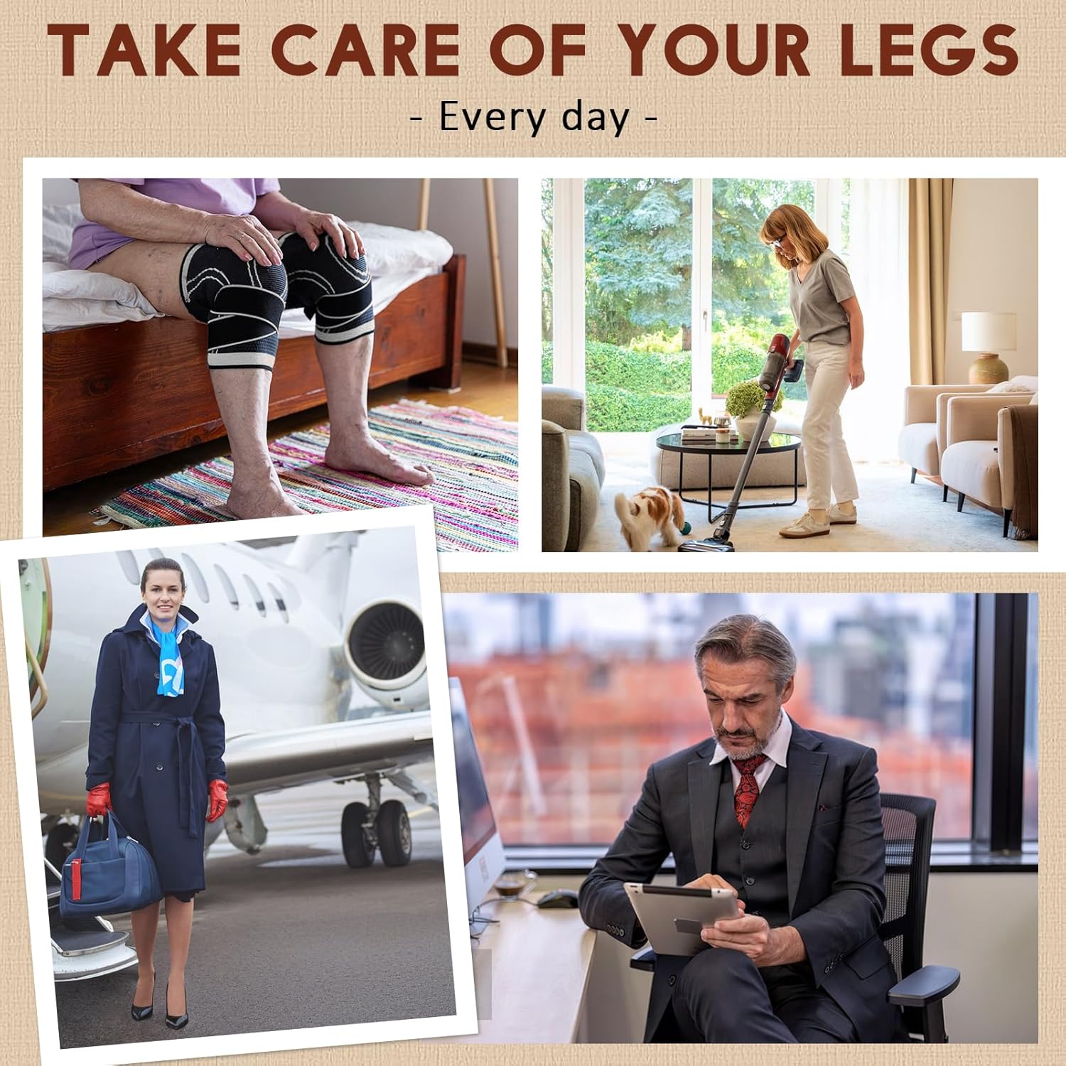 CASMON 20-30 mmHg Compression Pantyhose for Women & Men, 2 Pairs Closed Toe Compression leggings for Varicose Veins Edema - Image 7