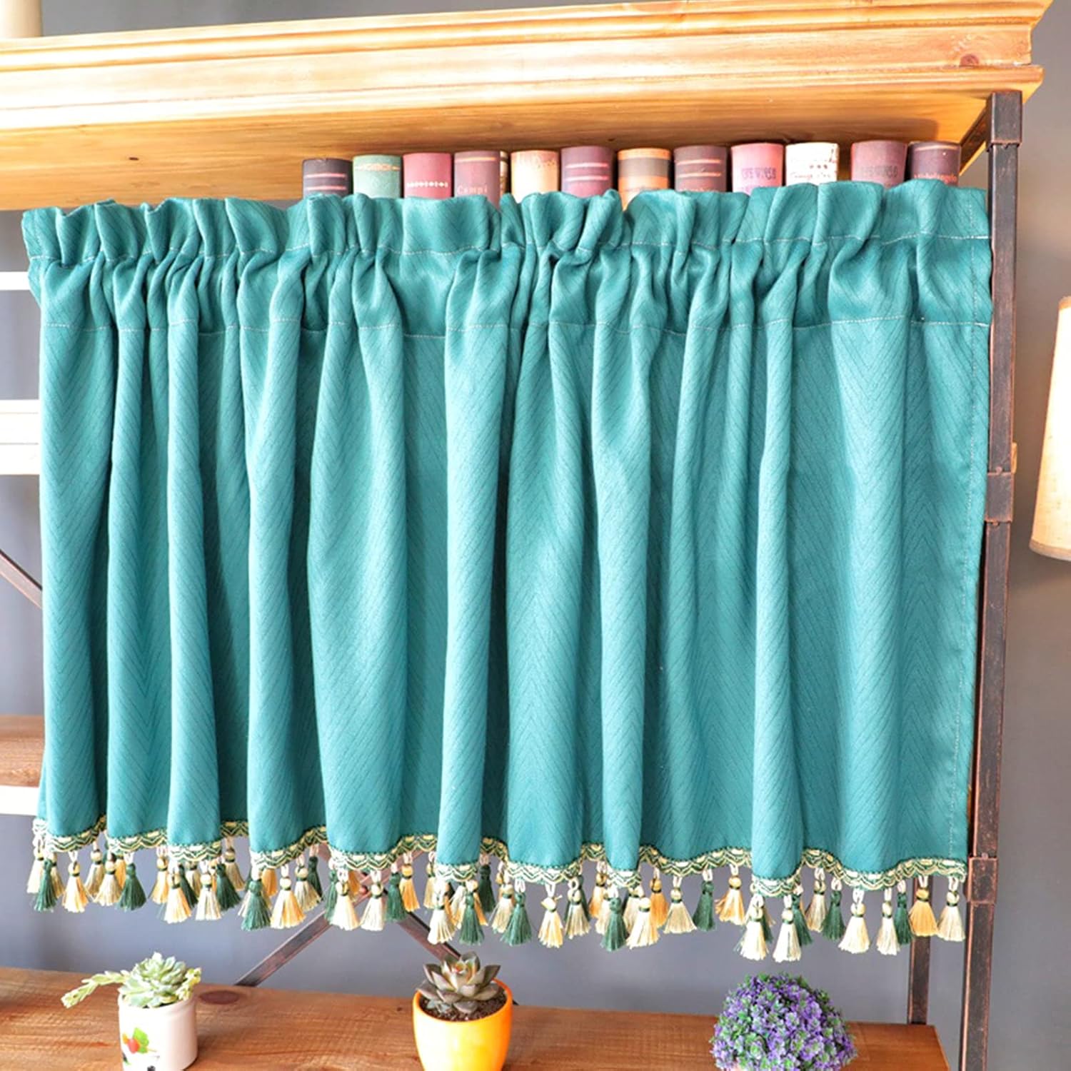 Modern Cafe Kitchen Curtain,Valance for Small Short Curtains,Country Style Bistro Curtain Tier Curtains,Half Curtain for Balcony Bedroom Bathroom Bistro Small Window