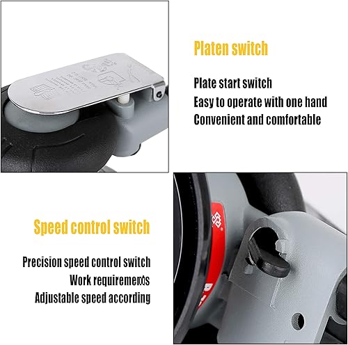 Miniatura 5 de Valianto Lijadora orbital Air Random de 5 pulgadas, lijadora de palma de doble acción, lijadora neumática de excentricidad ligera y baja vibración