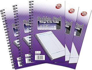 Pukka Pad, Things To-Do Today Note Pad – Pack of 5 Wirebound Notebooks with 115 Sheets of 80GSM Paper with Perforation – Includes Space for Appointments, Sketches, Lists, and More