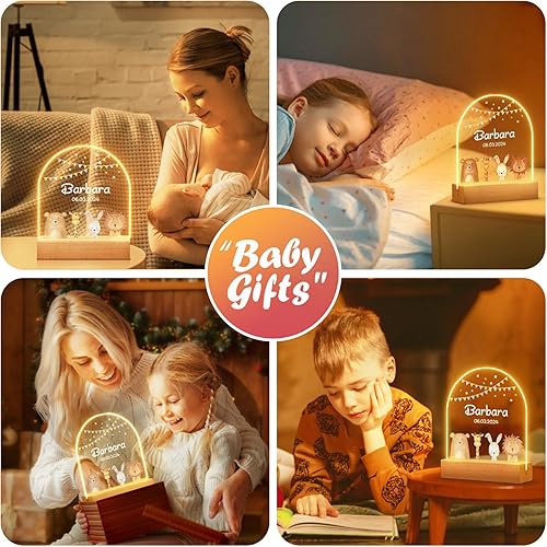 Miniatura 6 de iDIY Regalos personalizados para bebés, luz nocturna con nombre personalizado para la guardería del bebé, regalos personalizados para niñas y niños,