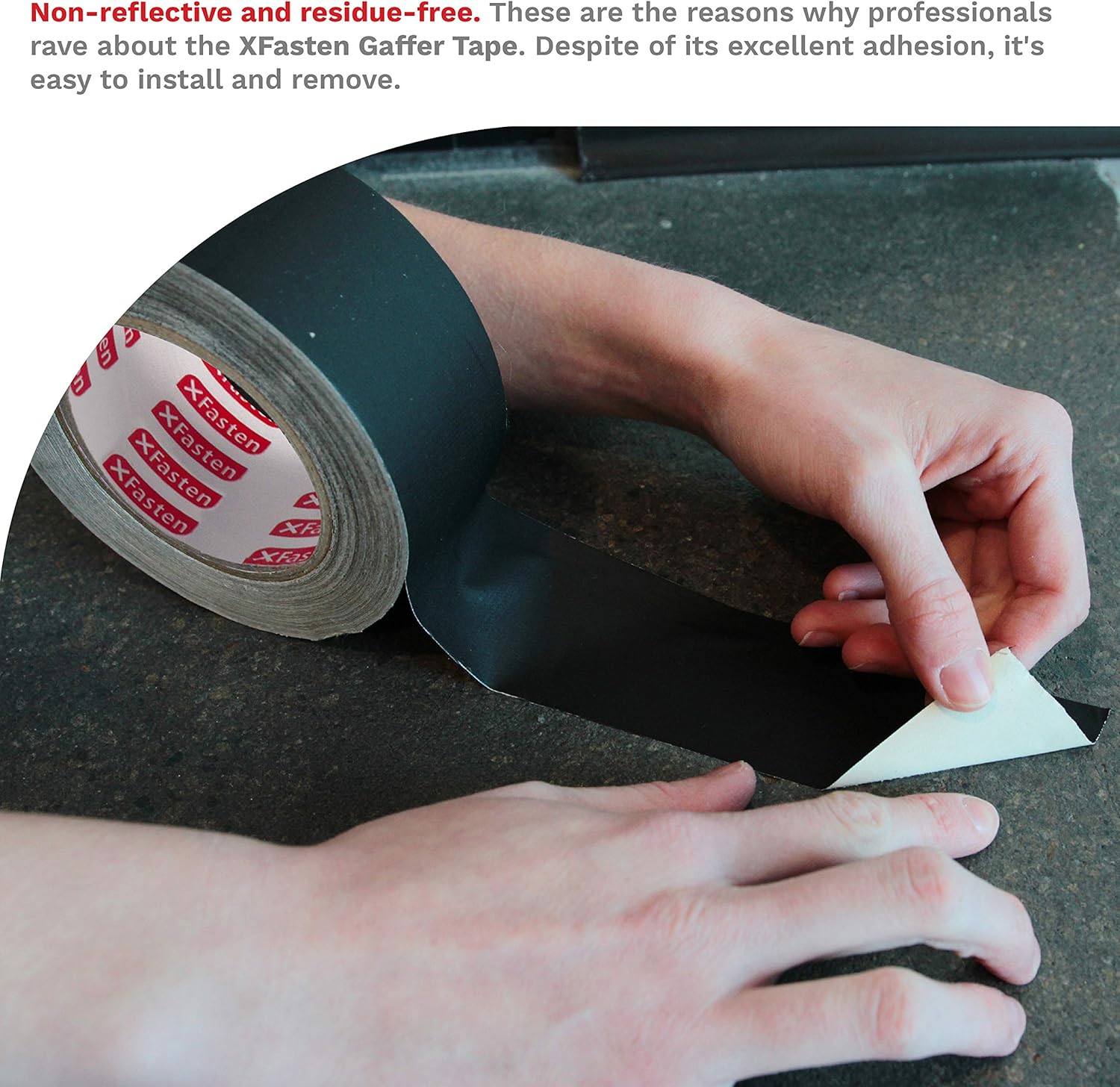Promo 40% OFF XFasten Professional Grade Black Gaffer Tape, 2 Inch X 30 Yards, Residue Free, Non Reflective and Easy to Tear Pro Gaff Tape for Photographers, DJs- Main Stage Gaffer Tape