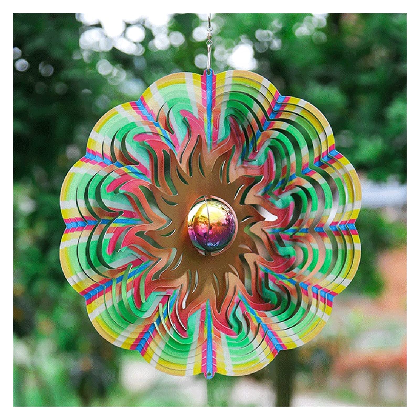 Hängender Garten Edelstahl Windspinner - 3D Indoor Outdoor Garten Dekoration Handwerk Ornamente