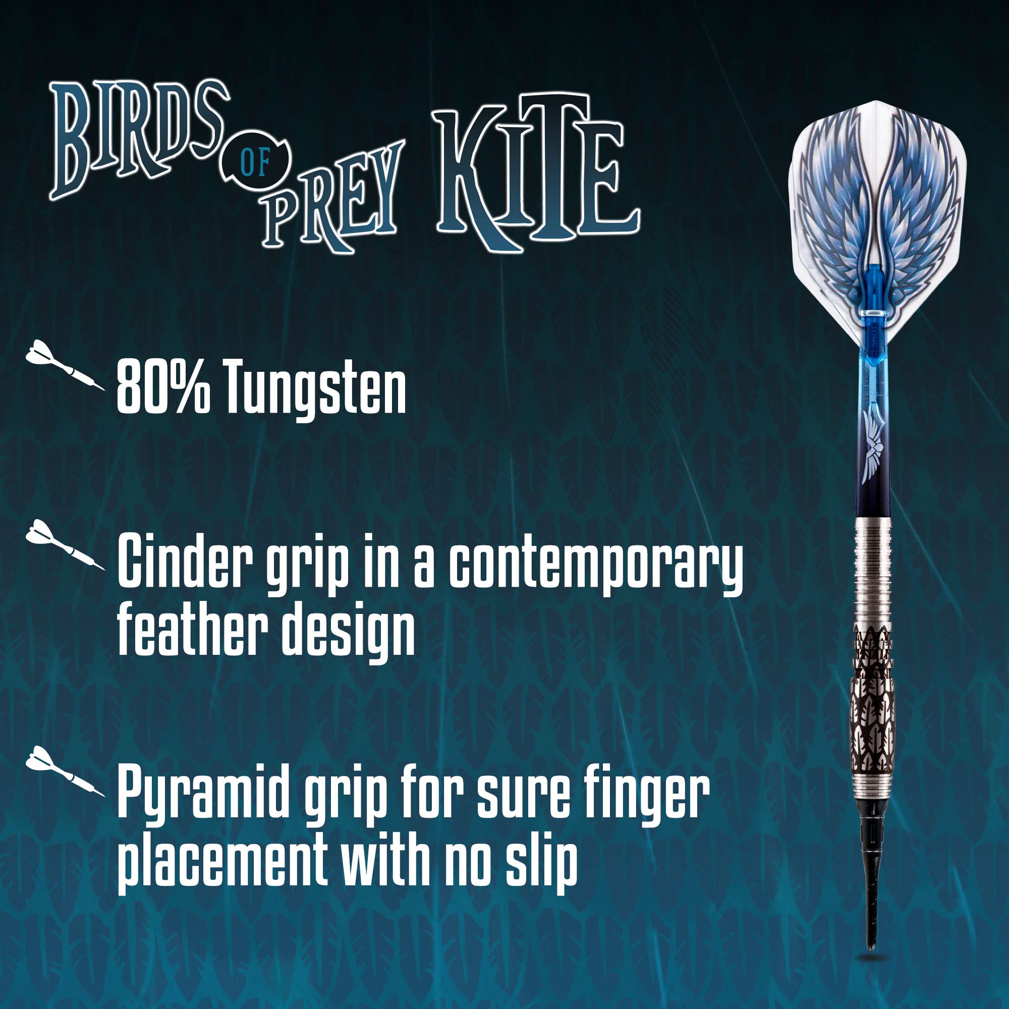 Shot Darts Soft Tip, Birds of Prey Kite (18g/20g), 80% Tungsten Barrel, Front Weighted, Handcrafted Professional Dart Set & Flights Made in New Zealand, Plastic Tip for Electronic Dartboard