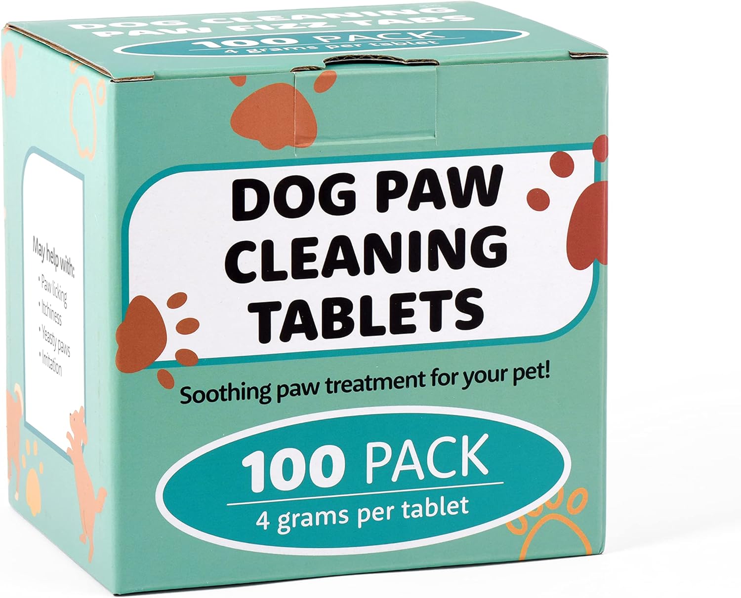 [100 Pack] XL Dog Paw Cleaning 4gr Fizz Tablets Itchy