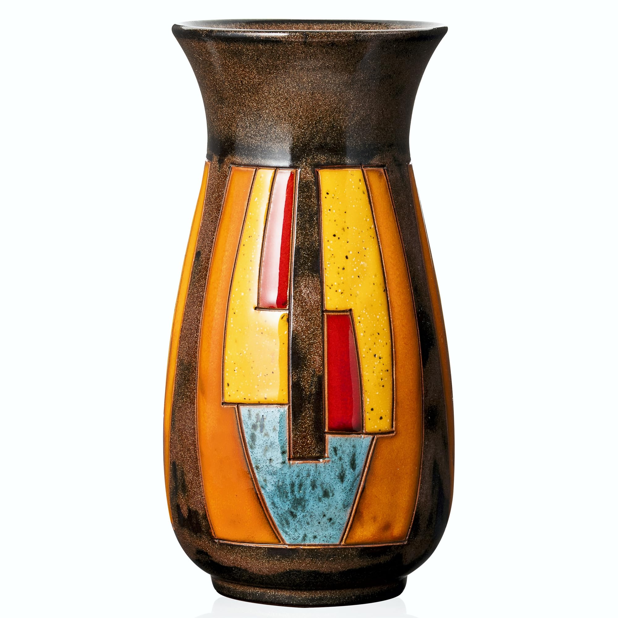 Vaso in Ceramica Fatto a Mano – Vaso Portafiori per Bouquet da 21 cm, Ceramica Artigianale, Smaltato a Mano, Vaso di Design Moderno per Arredamento e Regalo