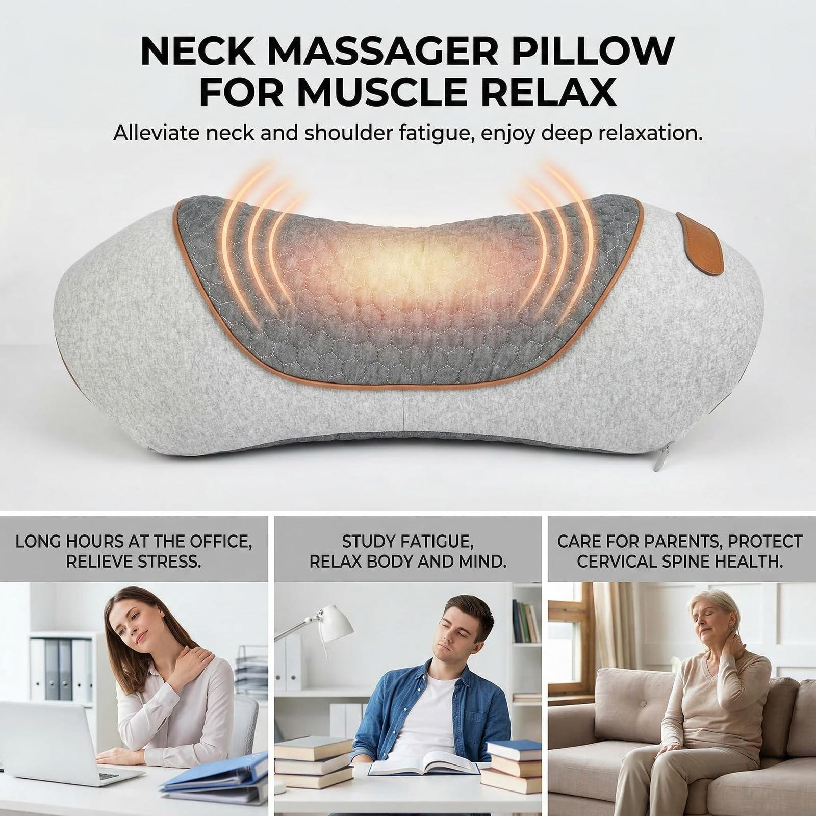 Appareil De Massage Cervical 3 En 1 Avec Fonctions De Vibration,Chauffage Et Soulèvement Par Airbags,Appareil De Traction Cervicale,Étireur Cou,Adaptés Au Massage Et à l'Étirement Du Cou Et Des Jambes
