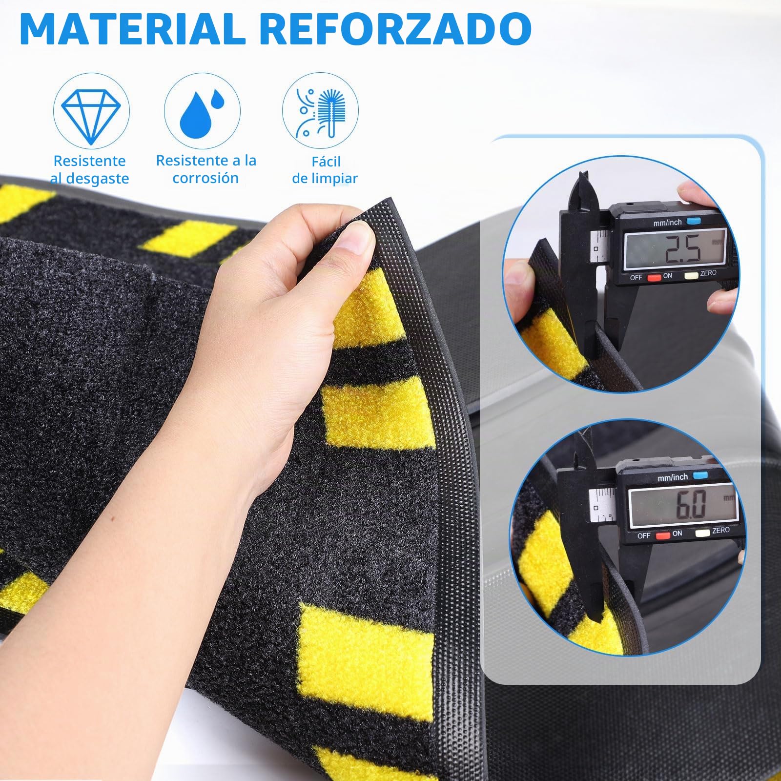 SWAWIS Cubrecables Pasacables de Goma 120 x 40 cm - Alfombrilla Protectora de Cables de Nylon y Goma - Canal para Cables de Suelo Interior/Exterior - Rápida, Sencilla y Recolocable