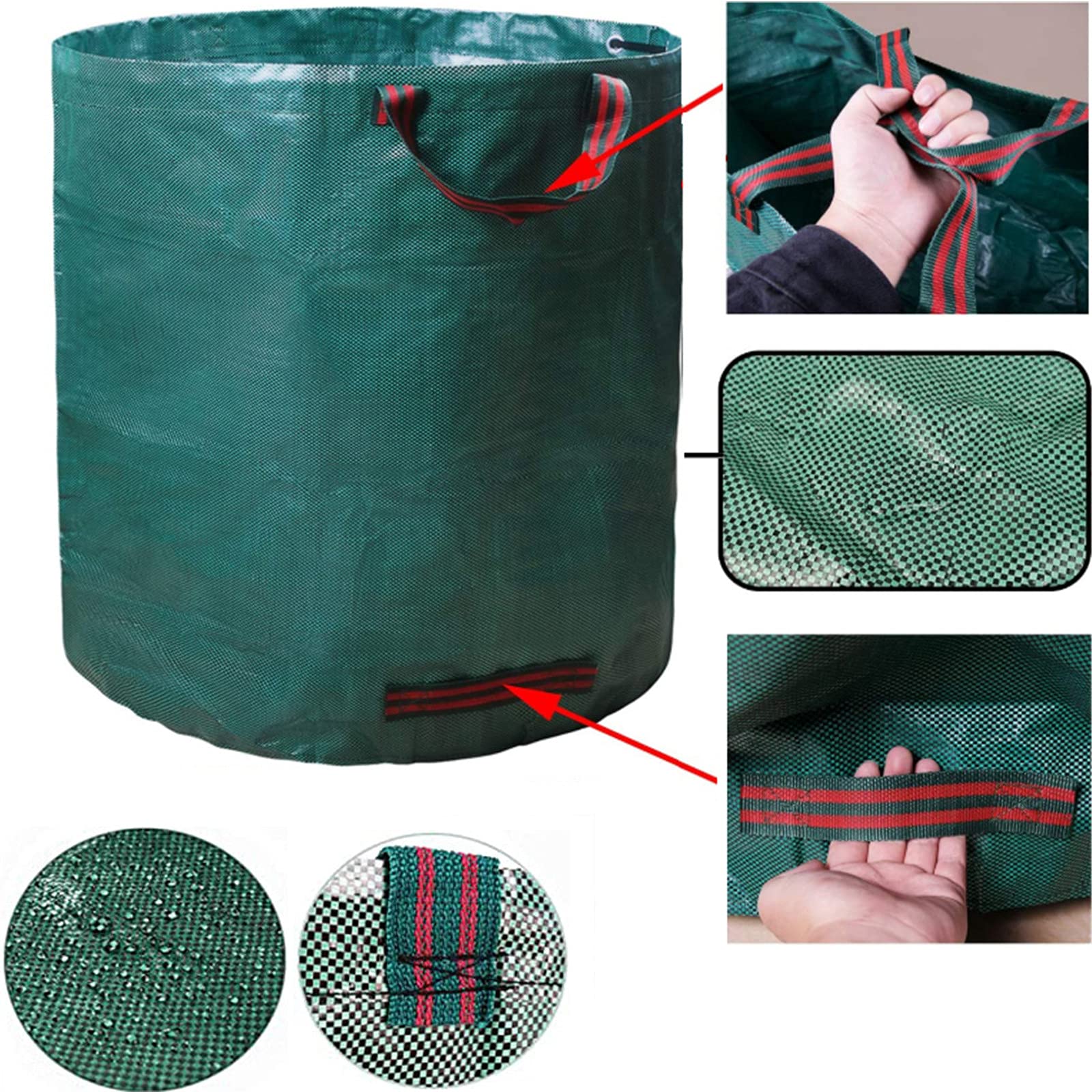 Sacco Per Rifiuti Da Giardino 120L - Riutilizzabile, Autoportante Con Maniglie - Foto 4