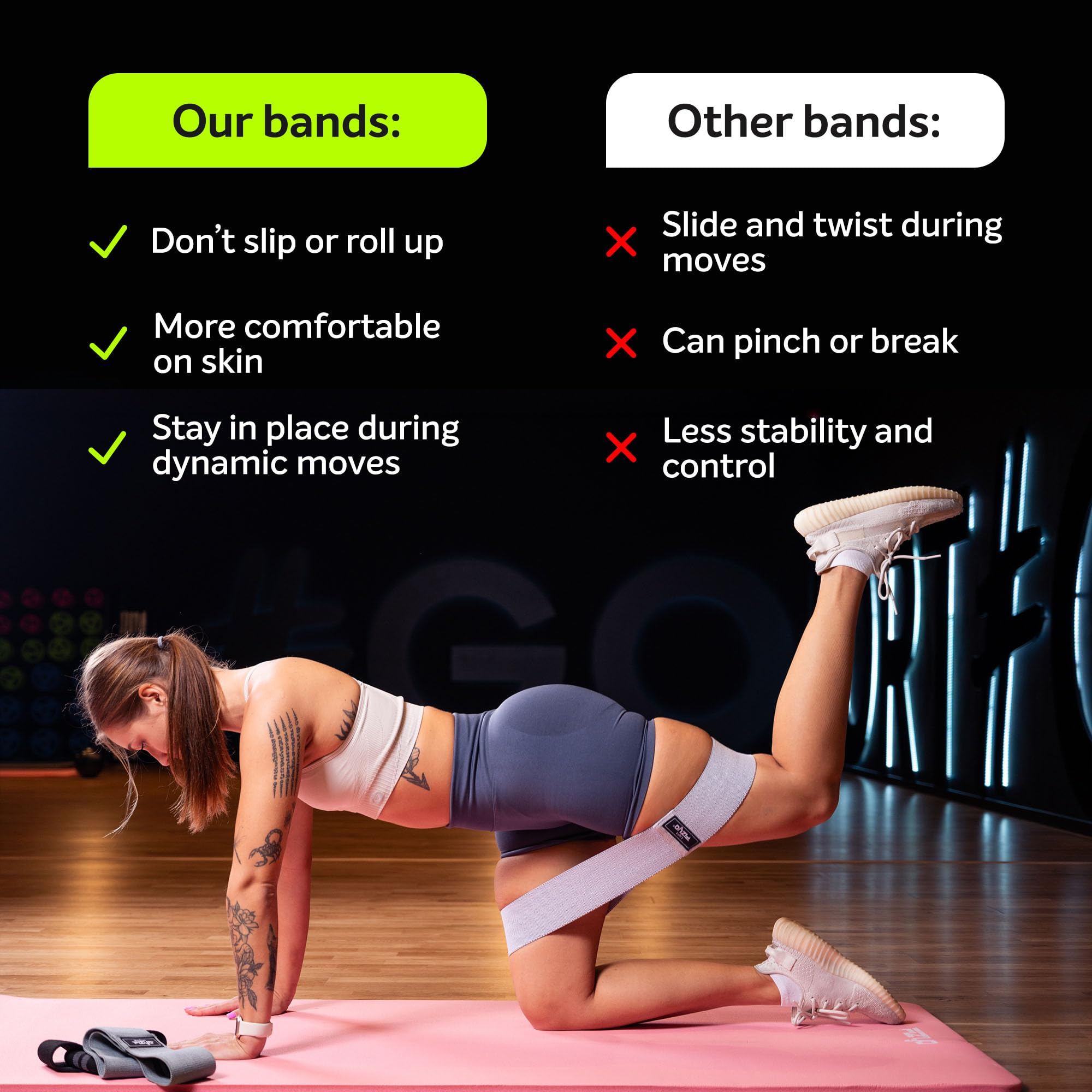Fizyo Lot de 3 Bandes de Fitness avec Niveaux de Résistance pour Exercice et Musculation