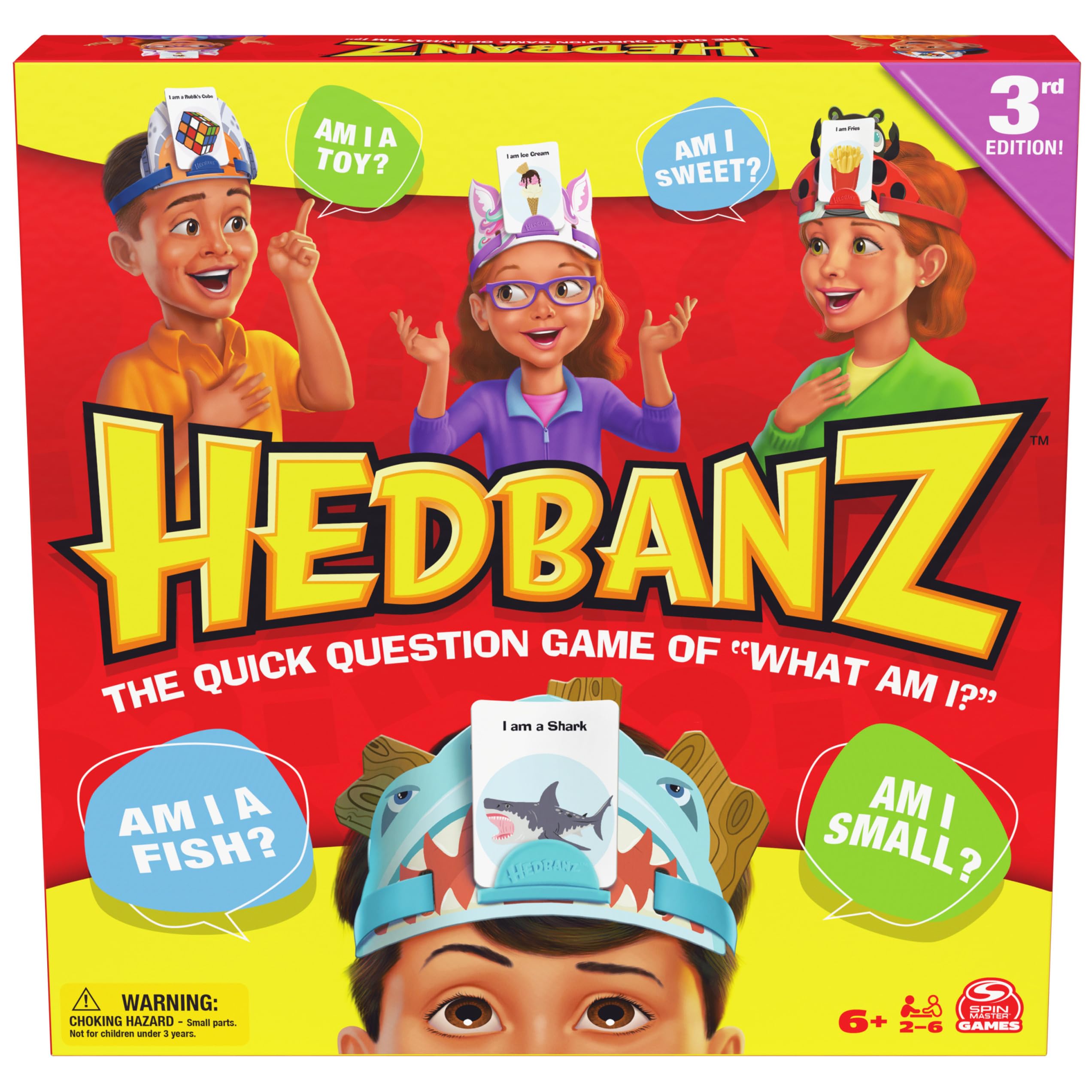 Spin Master Games Hedbanz 3rd Edition with New Cards Headbands Picture Guessing Card Game Quick Questions Fast Fun