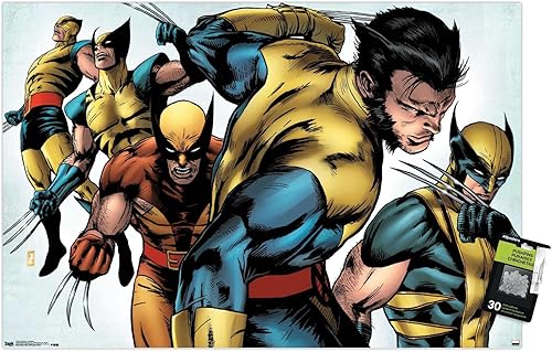 Marvel Comics - Póster de pared con pasadores de presión de Wolverine