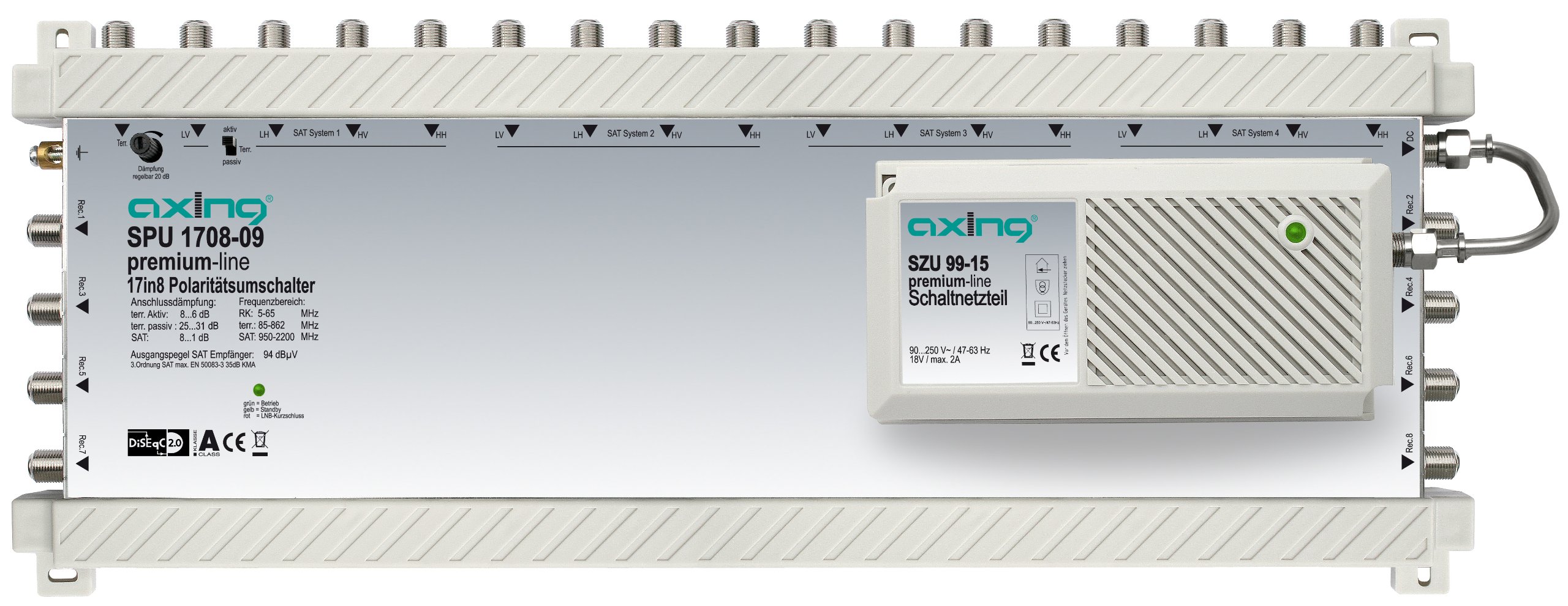 Axing SPU 1708-09 Multiswitch Active 17 Input/8 Outputs