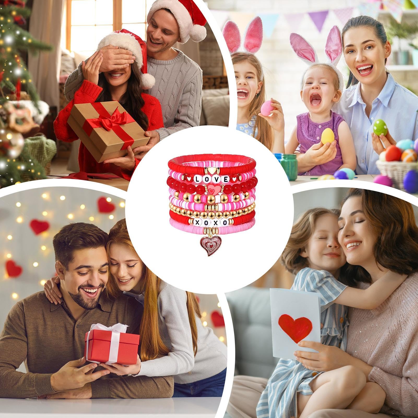 Generico Bracciali a maglie per donna Multistrato regolabile | Bracciali charm Catene sovrapponibili a , delicate e sobrie, per compleanni, festa della mamma, matrimoni, feste, Natale,