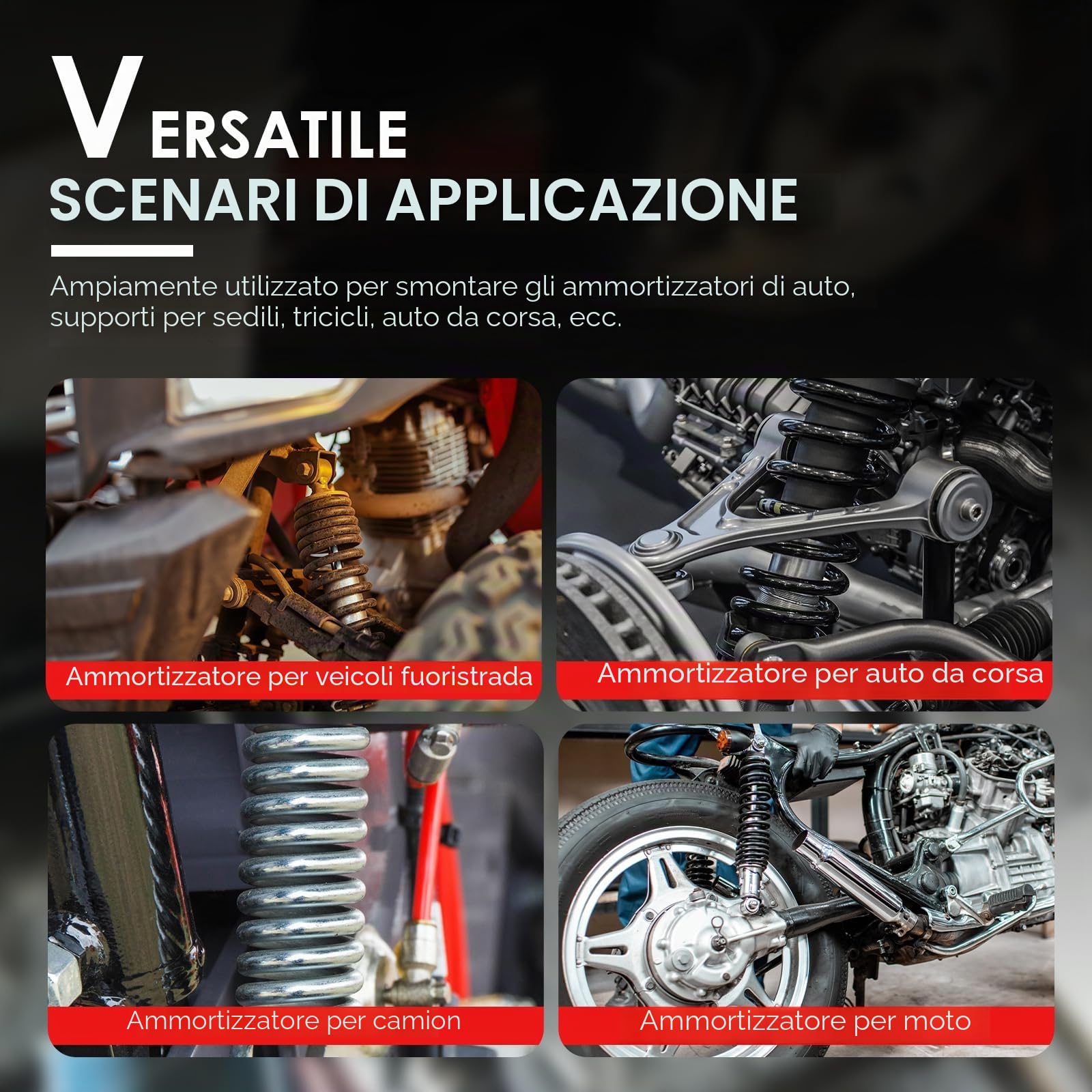 CCLIFE 2 Pezzi comprimere molla ammortizzatore per auto Professionale Compressore Molla Per Auto Ammortizzatore Compressore 1,2T