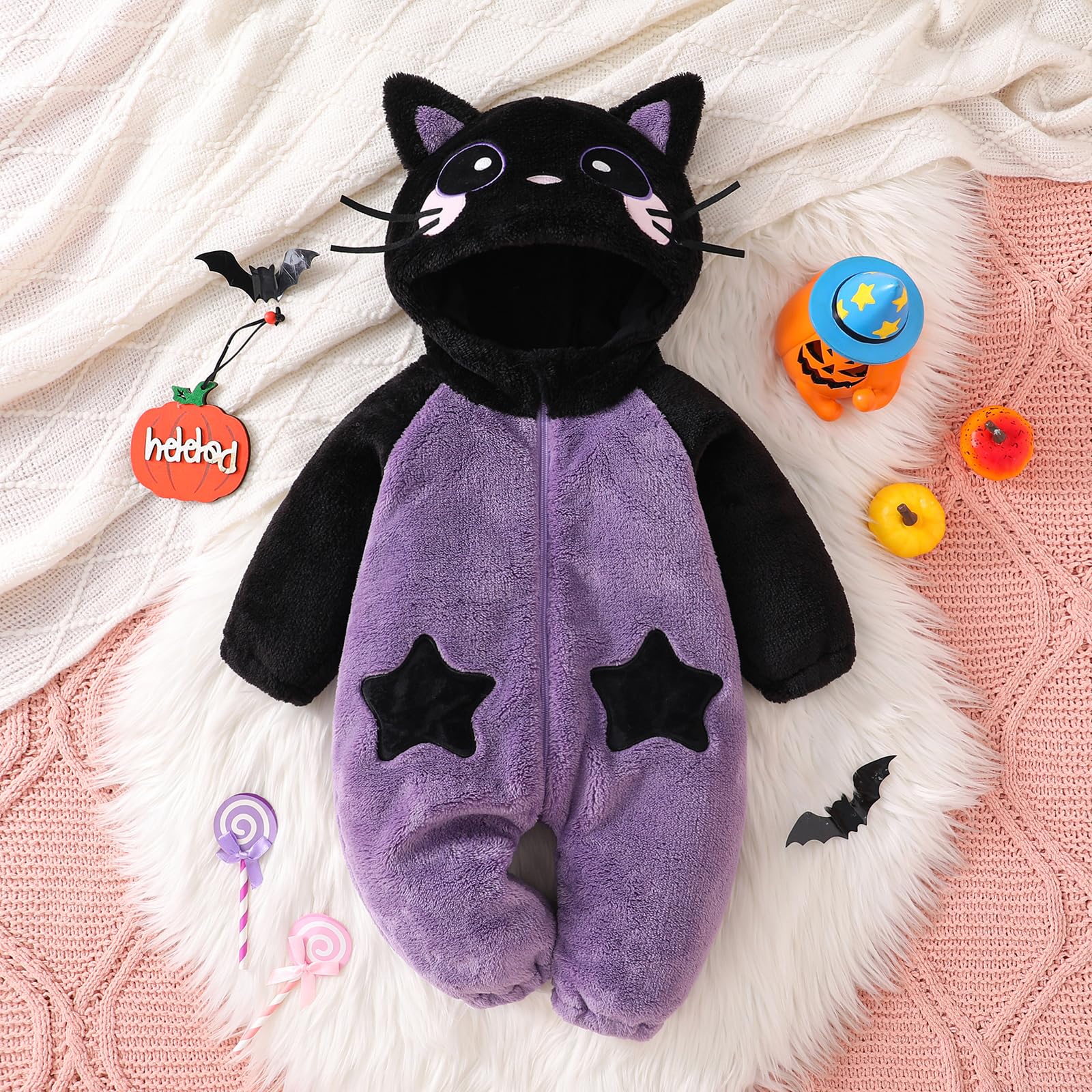 Combinaison polaire à capuchon pour bébé fille et garçon, costume d'Halloween, cosplay, chaude, pour l'automne et l'hiver