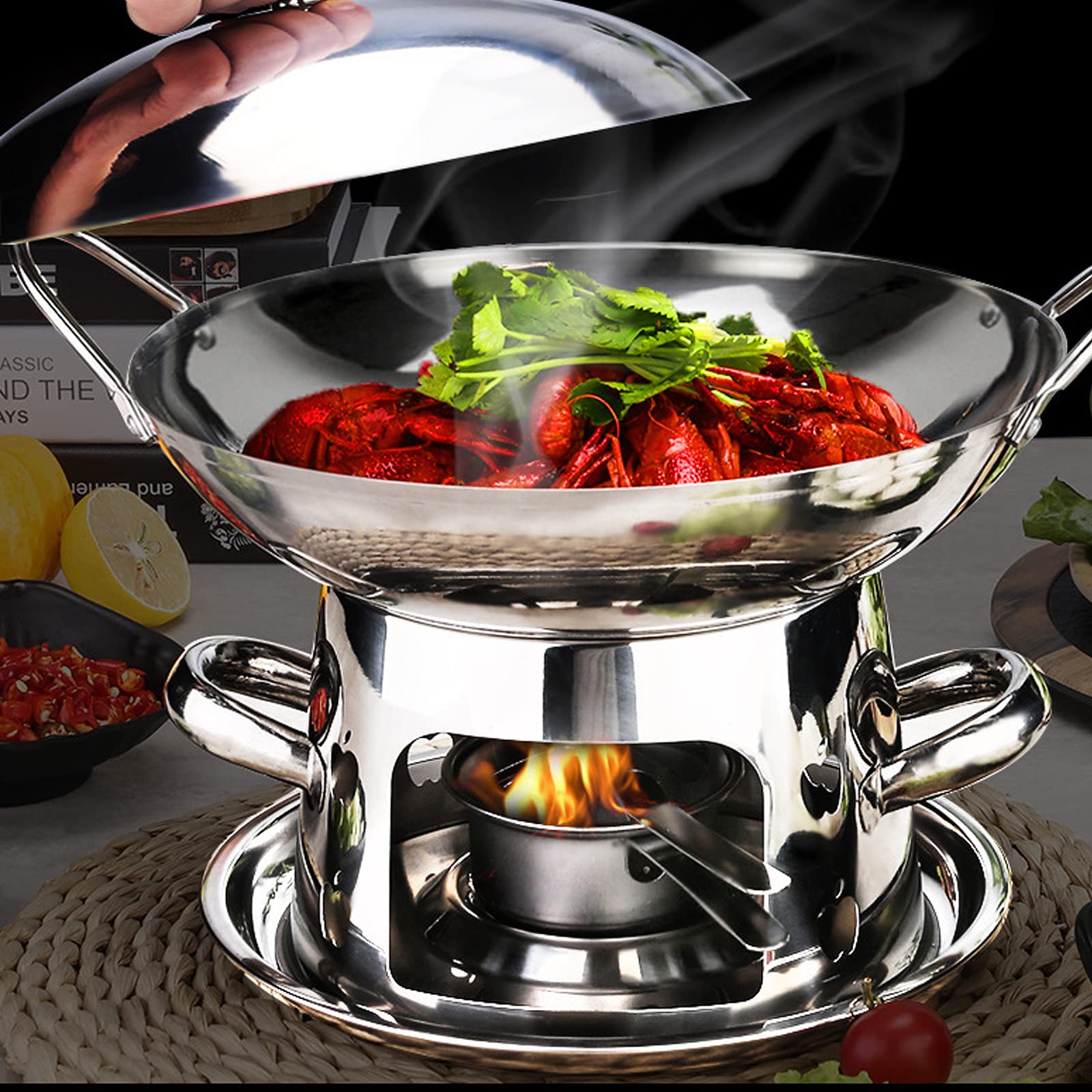 Campingkocher für Innenraum Mit Topf Camping Spirituskocher, Mini Tragbarer Camping Alkoholkocher, Kochtopf-Set Spiritusbrenner, Spiritus kocher für Hot Pot Grillen Picknick